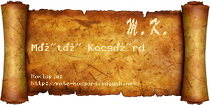 Máté Kocsárd névjegykártya