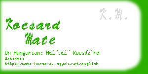 kocsard mate business card